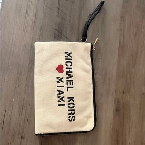 Michael Kors Cream Toiletry Bag with Black Accents